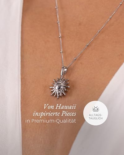 Detalle de Purelei Sun Kette (Silber) – Halskette Damen aus langlebigem Edelstahl