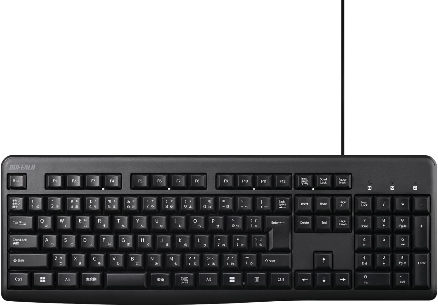 Detalle de バッファロー BSKBU115BK 有線フルキーボード 109キー 日本語配列・テンキー搭載
