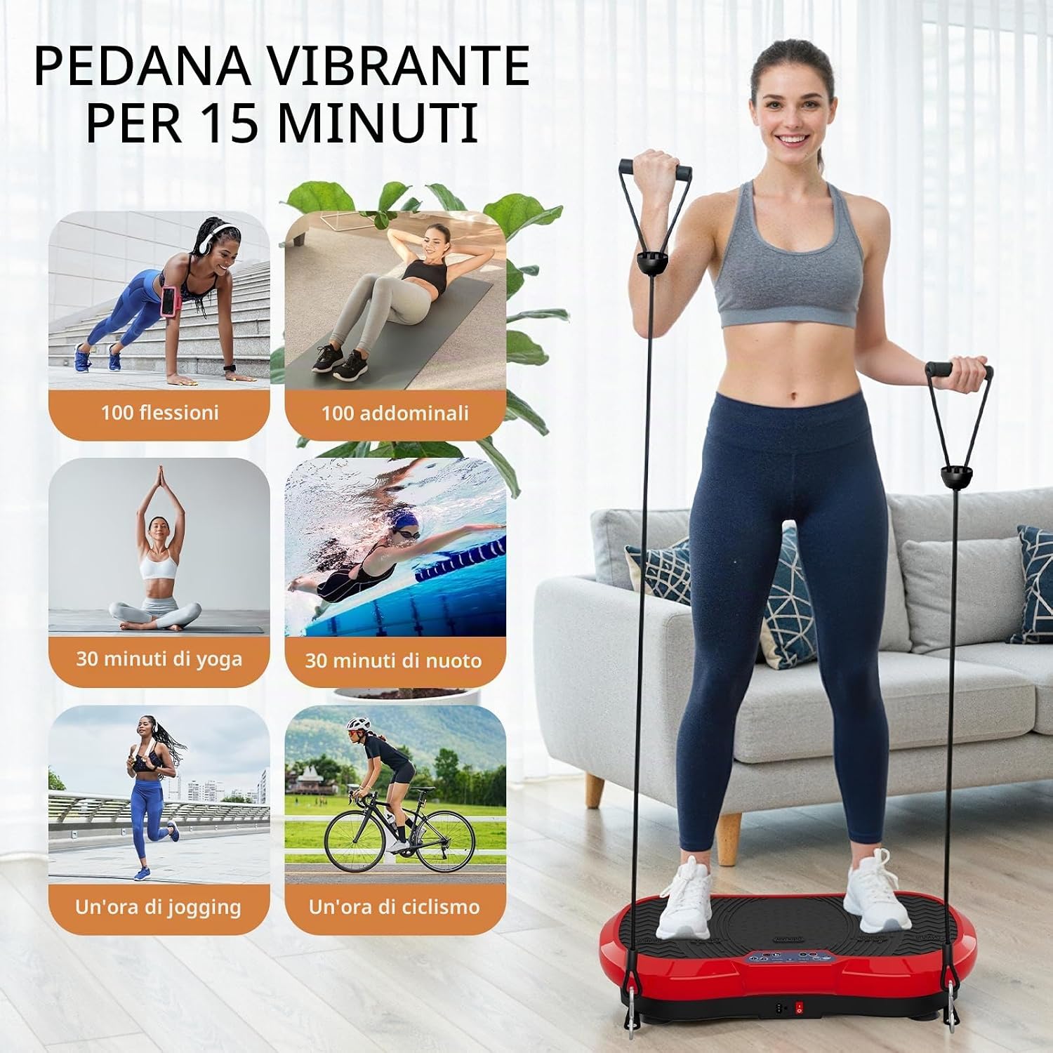 Detalle de TLGREEN Piastra vibrante con motore ultra silenzioso, 120 livelli + 10 programmi di allenamento, telecomando incluso