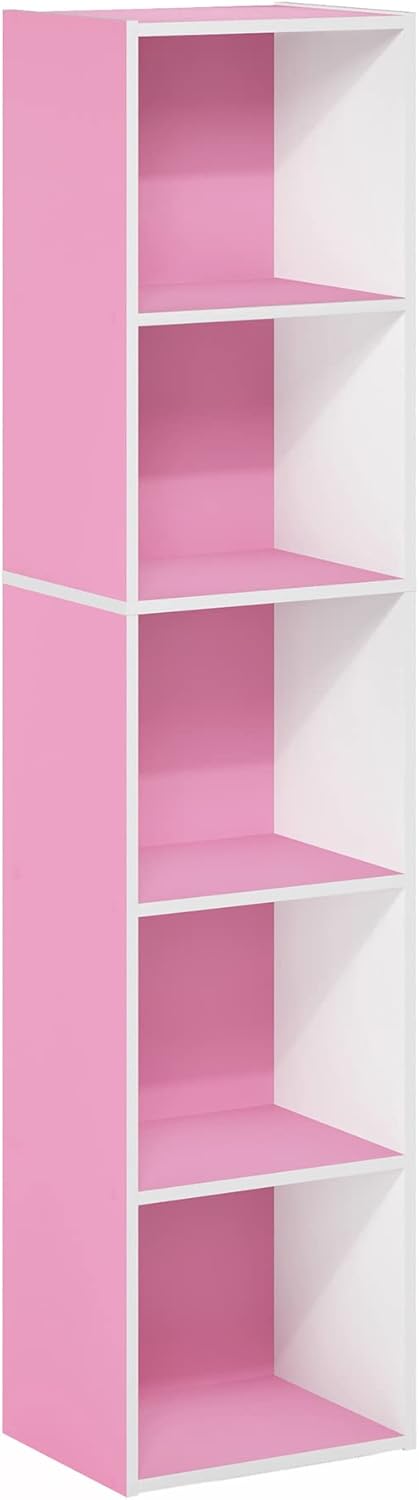 Thumbnail 6 de Furinno Pasir libreria a 5 ripiani aperti, rosa/bianco