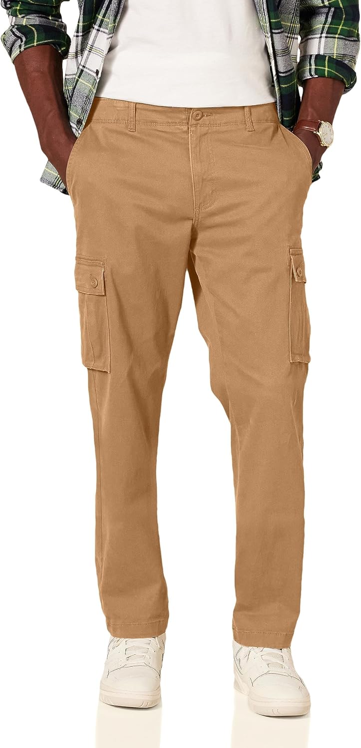 Detalle de Amazon Essentials Herren Stretch-Cargohose in gerader Passform (Big & Tall)