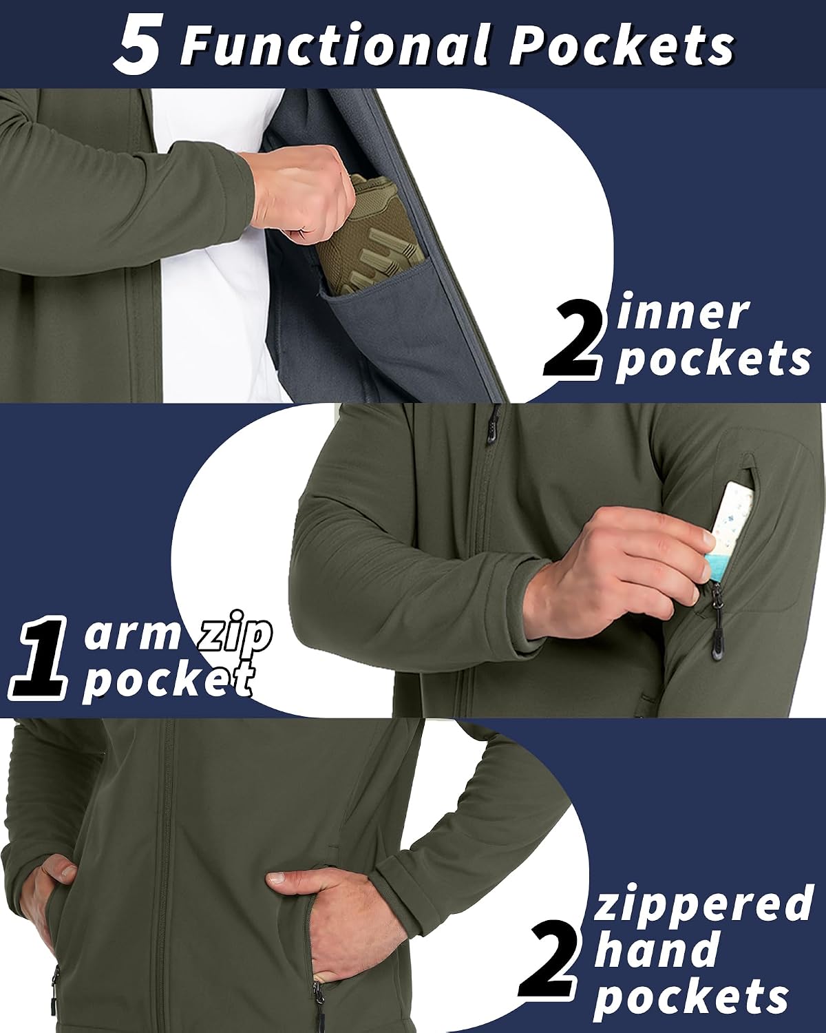 Detalle 2 de 33,000ft Herren Softshelljacke – wasserdicht, atmungsaktiv, mit Kapuze