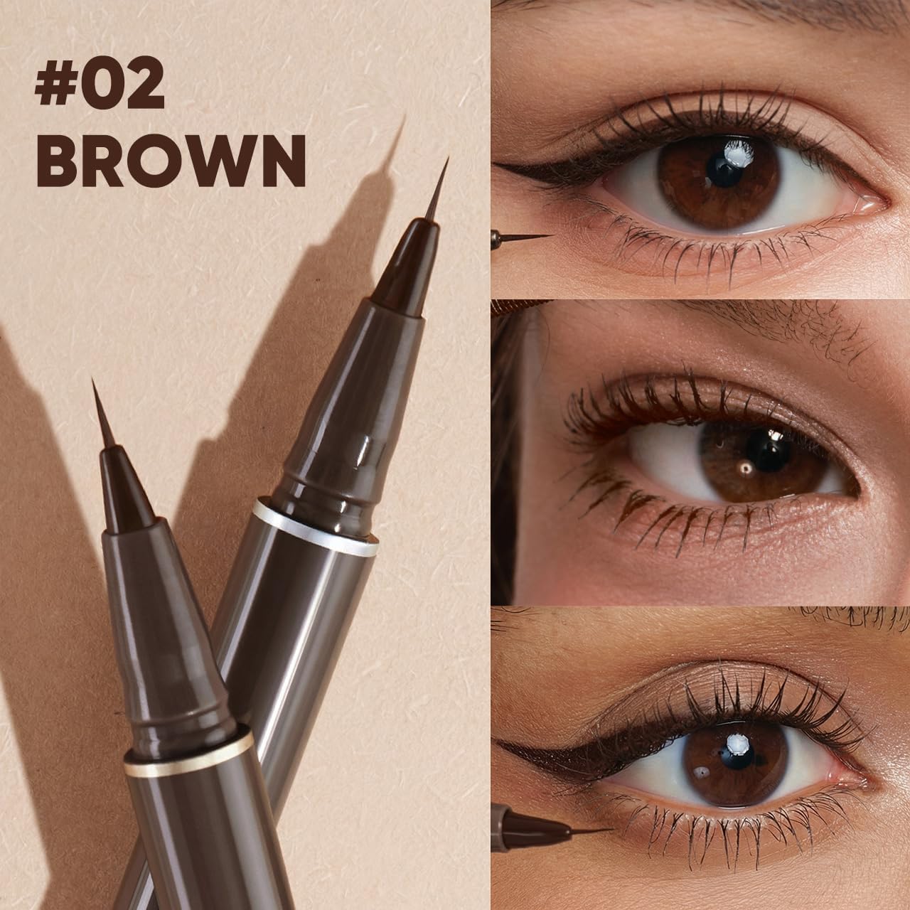 Detalle de JUDYDOLL Ultra-Fine Liquid Eyeliner #2 Deep Brown, Waterproof Flexible Tip