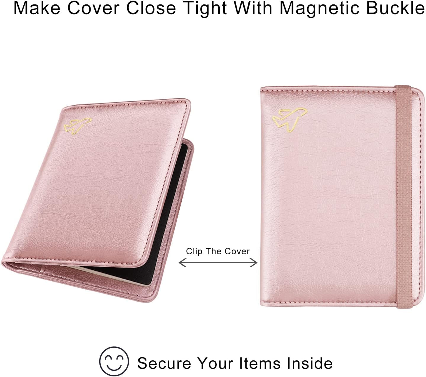 Detalle de WALNEW PU Leather Passport Holder with RFID Blocking & Card Slots
