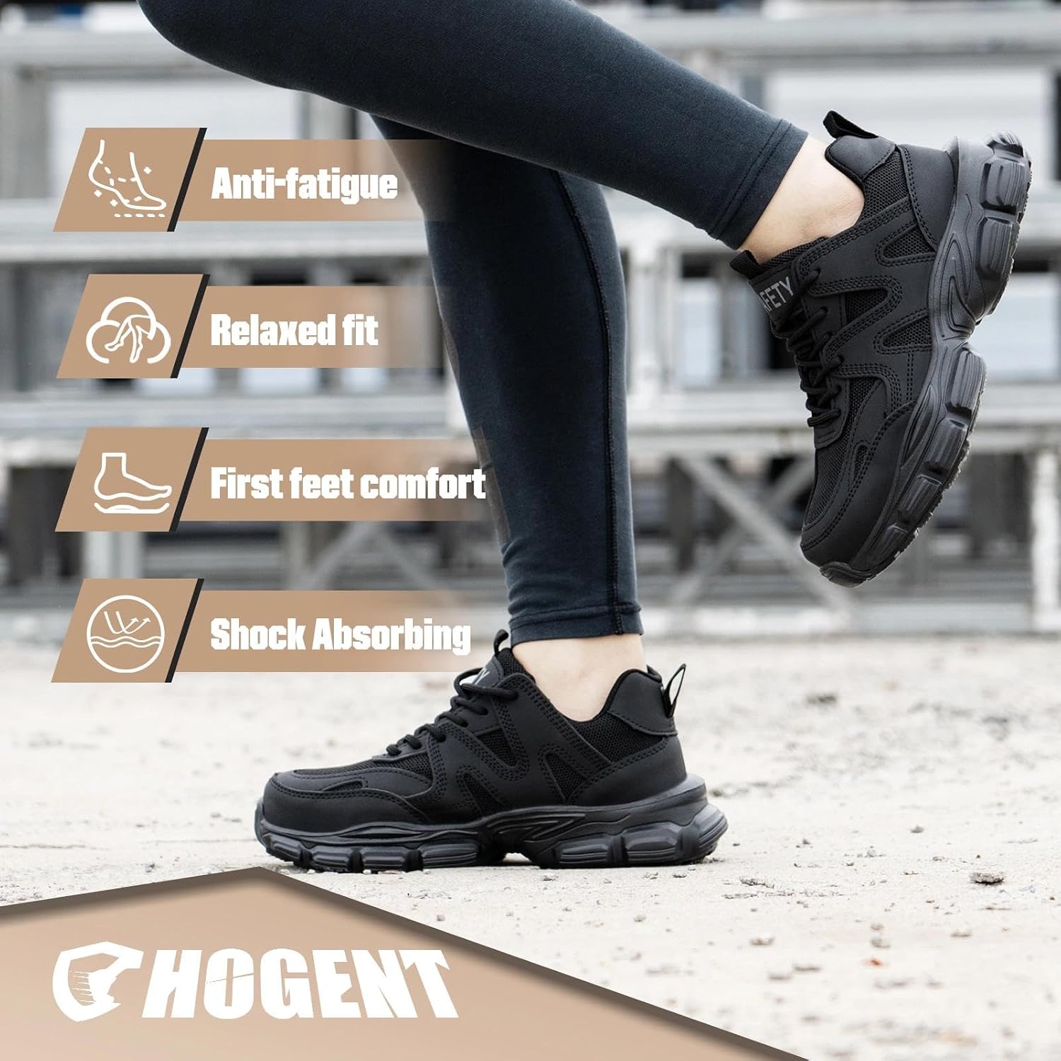 Thumbnail 5 de Hogent Steel Toe Work Sneakers, Wide Fit with Kevlar Midsole and Mesh