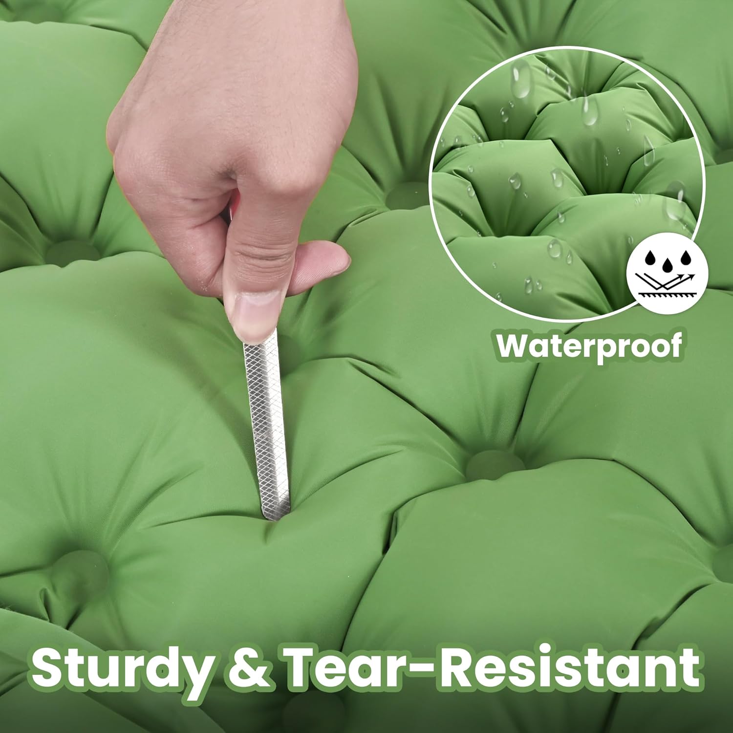 Thumbnail 4 de ROPODA Ultralight Sleeping Mat with Built-In Foot Pump – 77" x 27" x 3.9" (Green)