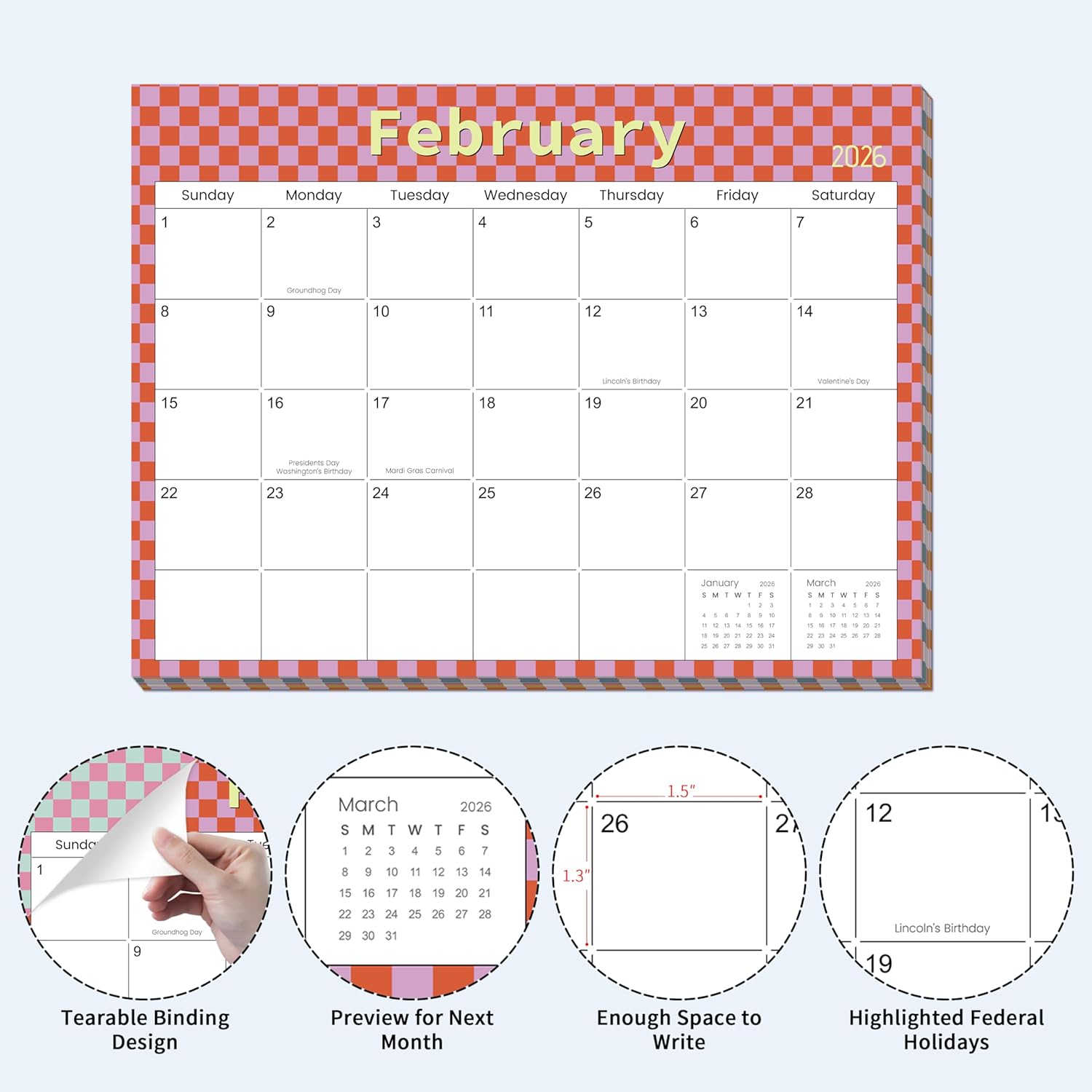 Thumbnail 2 de Magnetic Fridge Calendar A4 2026 📅