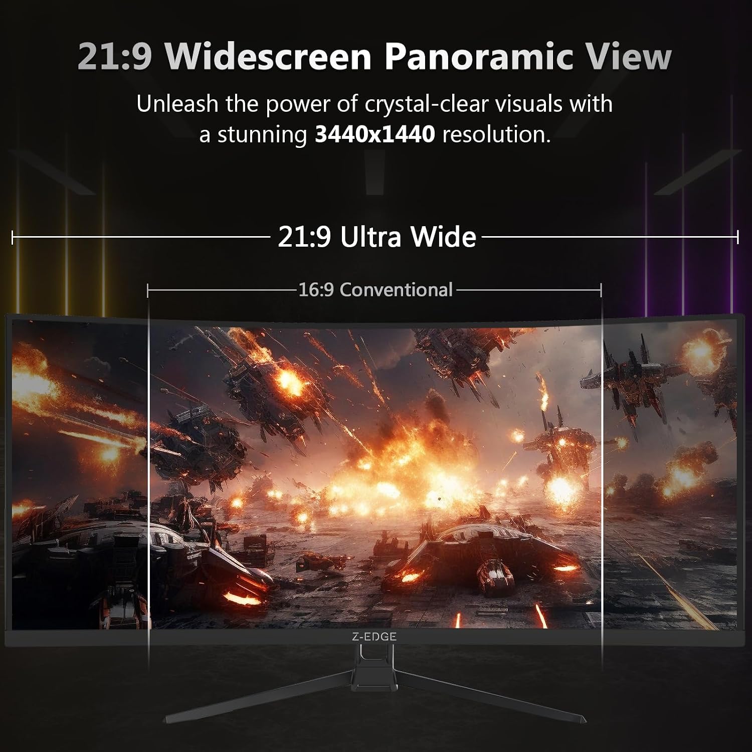 Thumbnail 2 de Z-Edge UG34 34" Curved Gaming Monitor 165Hz