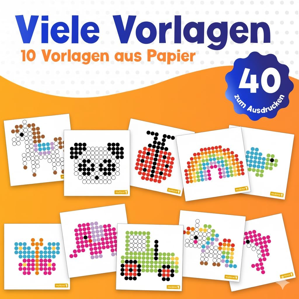 Detalle 2 de MUTKIND 5x Bügelperlen Platten Groß 10mm