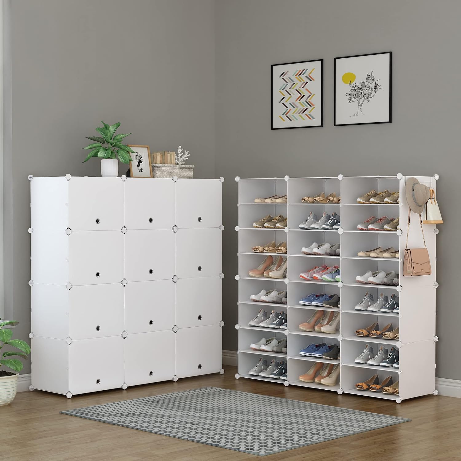 Detalle 2 de HOMIDEC Shoe Rack, 48-Pair Modular Cabinet