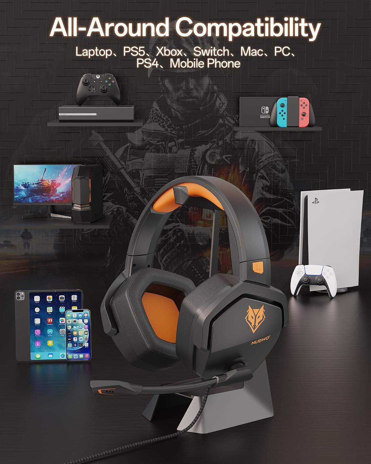 Thumbnail 4 de NUBWO N16 Gaming-Headset mit 50 mm