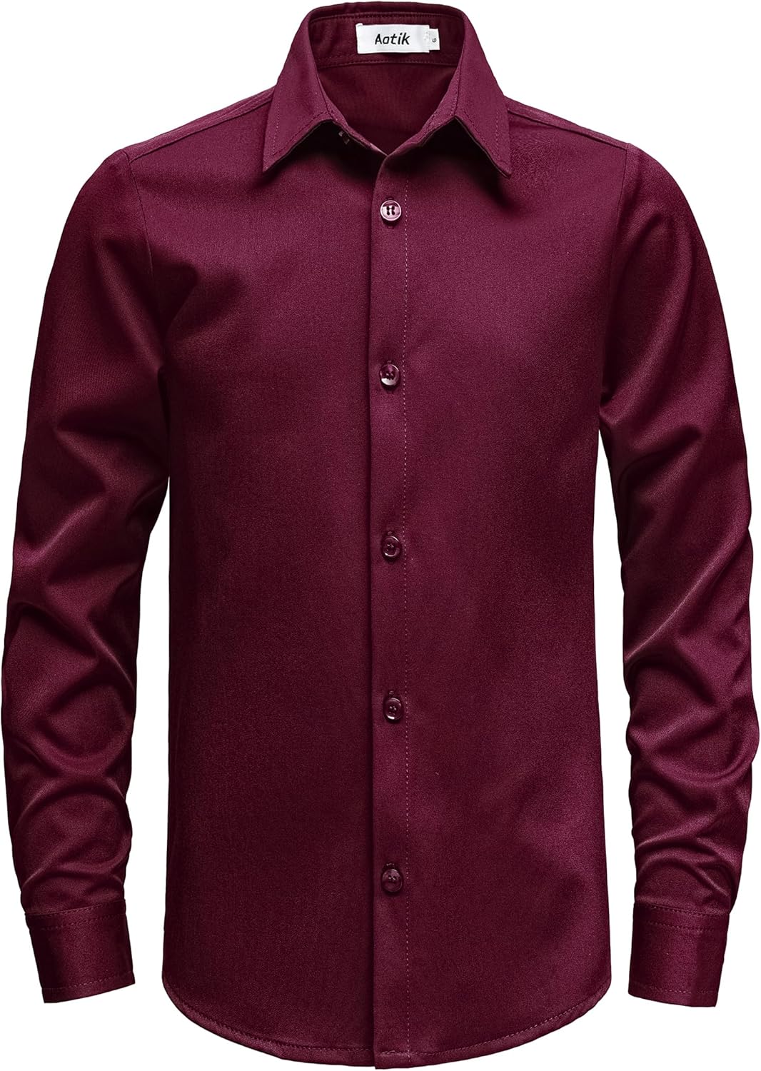 Thumbnail 6 de AOTIK Boys Stretch Wrinkle Free Dress Shirt with Button-Down, Long Sleeve