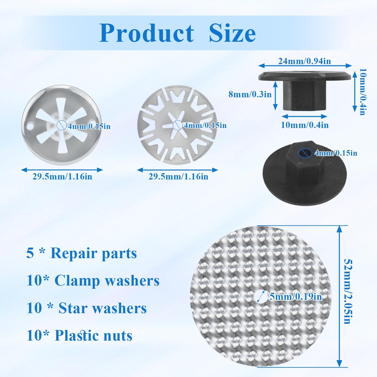 Thumbnail 1 de 35Pcs Heat Shield Repair Kit for Cars – metal & aluminium alloy panels, clips and nuts