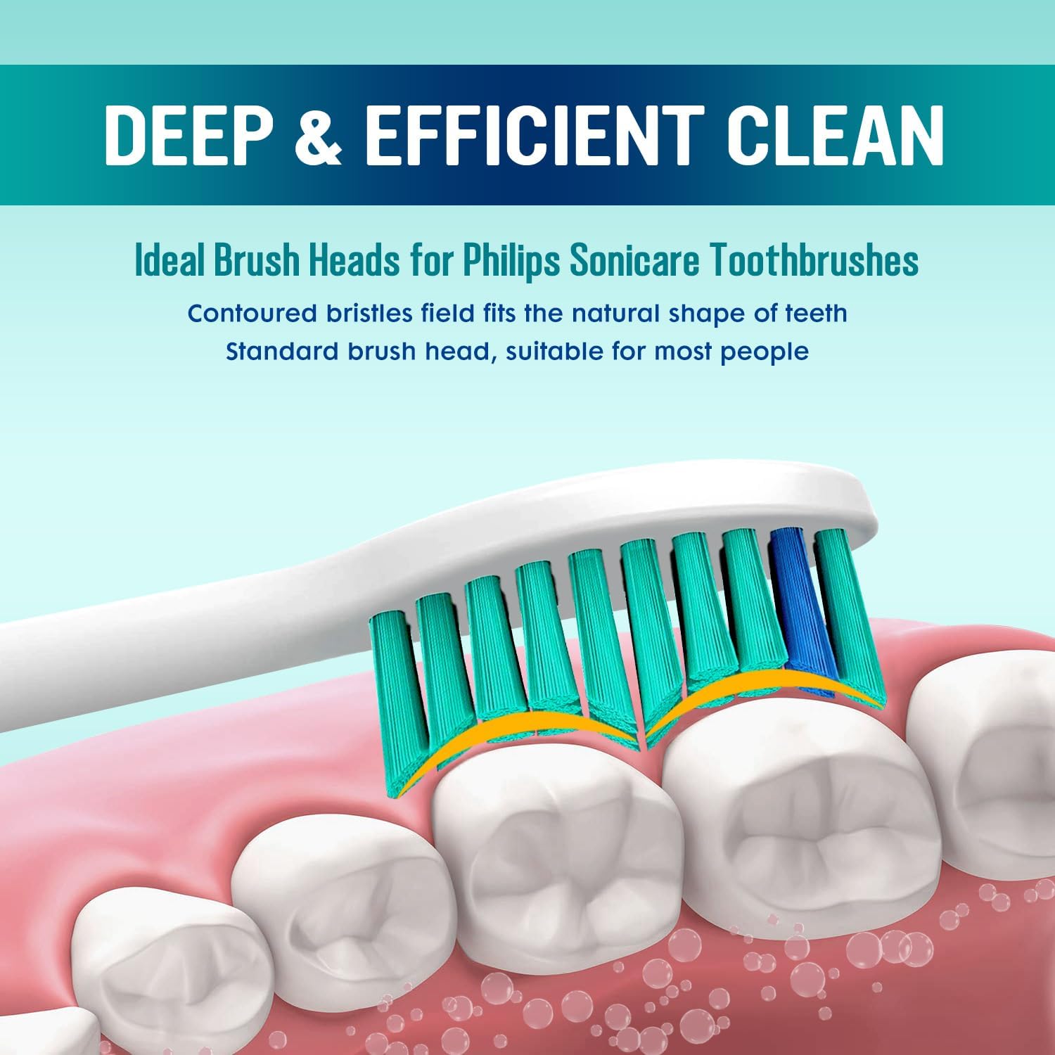 Thumbnail 1 de Derffin Replacement Brush Heads (HX6014) for Philips Sonicare Electric Toothbrushes – 8 Pack