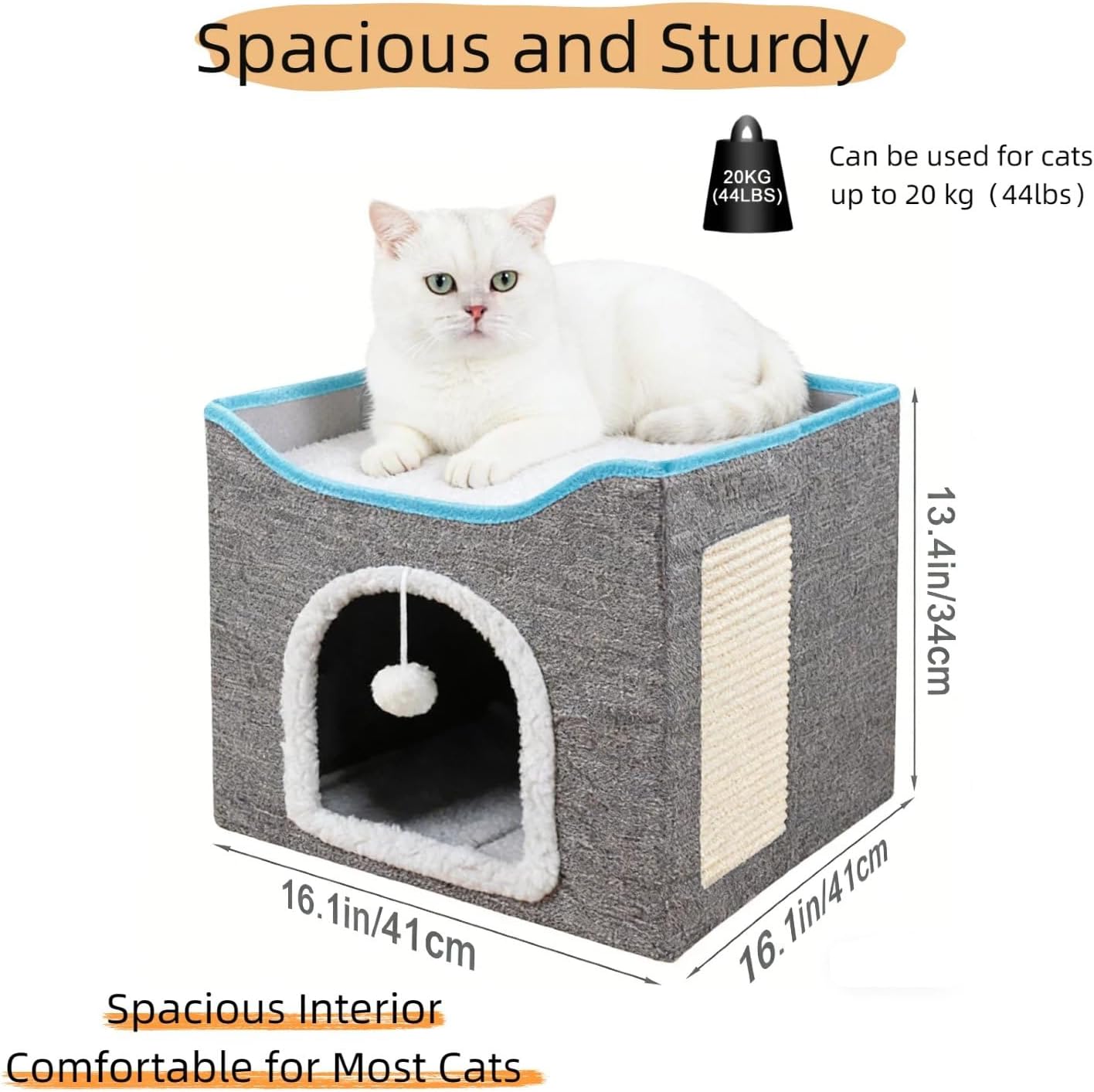 Detalle 2 de FURRYPAWS Katzenhöhle für Katzen zum Ruhen