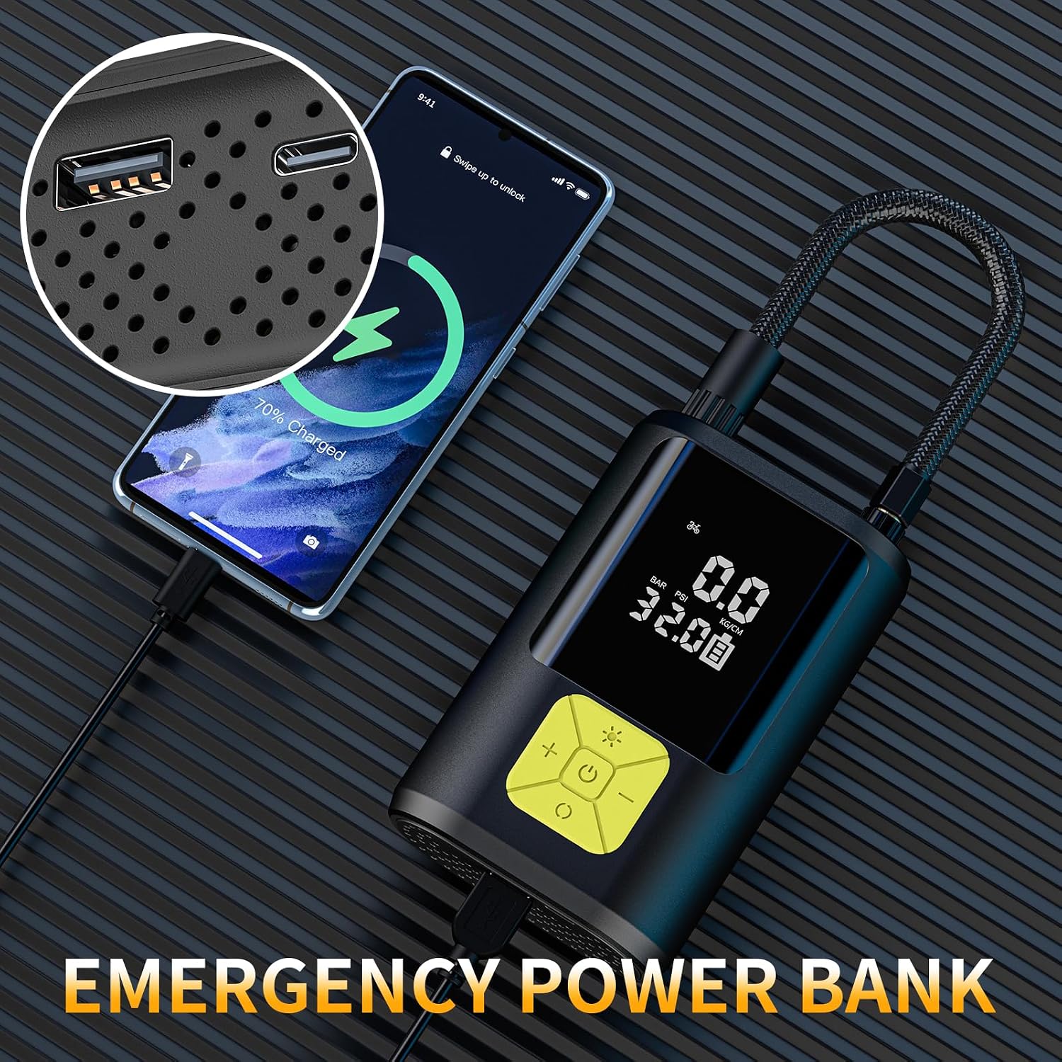 Thumbnail 5 de Ockwred Compresor Aire Portátil 6000mAh 150 PSI