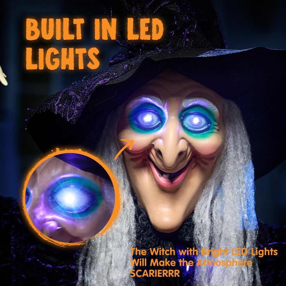 Detalle 1 de JOYIN 11501 72-Inch Hanging Halloween Witch with Lights and Sound Activation