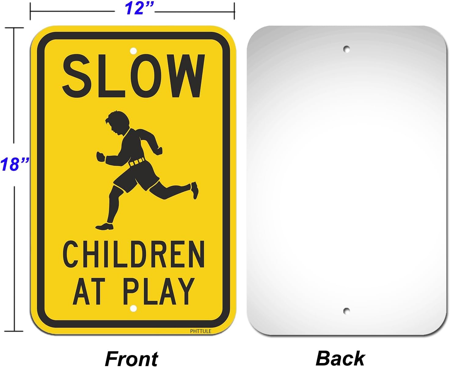 Detalle 2 de PHTTULE Slow Down Sign 18 x 12 inches