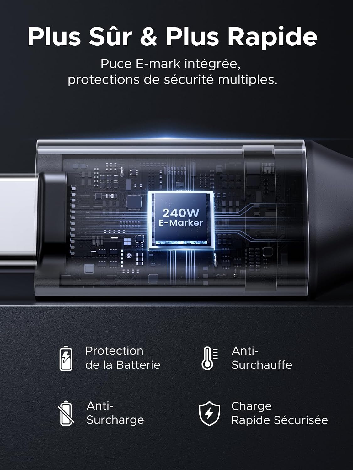 Detalle 2 de UGREEN Câble USB C 240W 2M