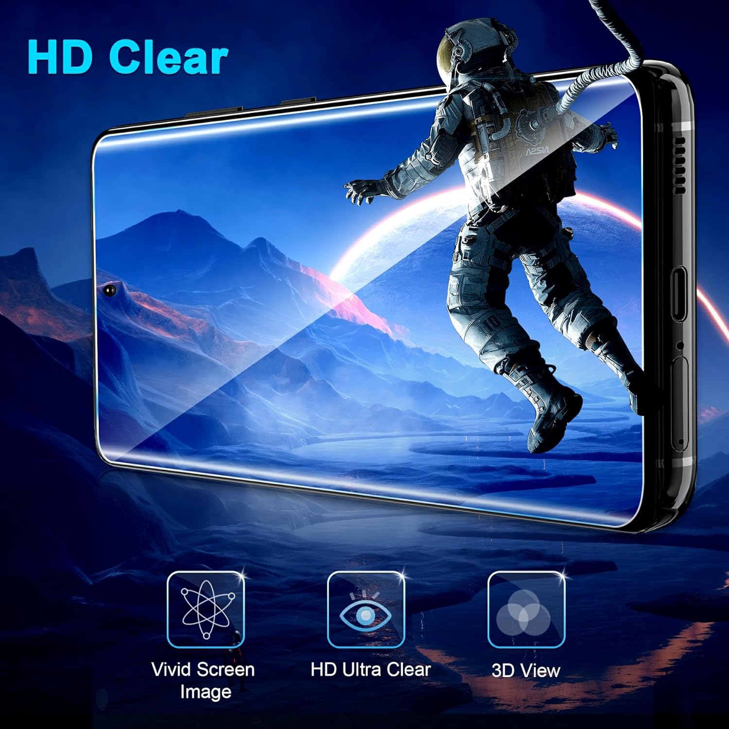 Thumbnail 5 de Samcorn 3-Pack Galaxy S21 Ultra Screen Protector (9H Tempered Glass, Ultrasonic Fingerprint Support, 3D Curved)