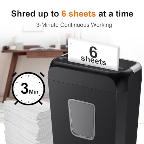 Thumbnail 2 de Bonsaii 6-Sheet Cross-Cut Compact Paper Shredder for Home Use