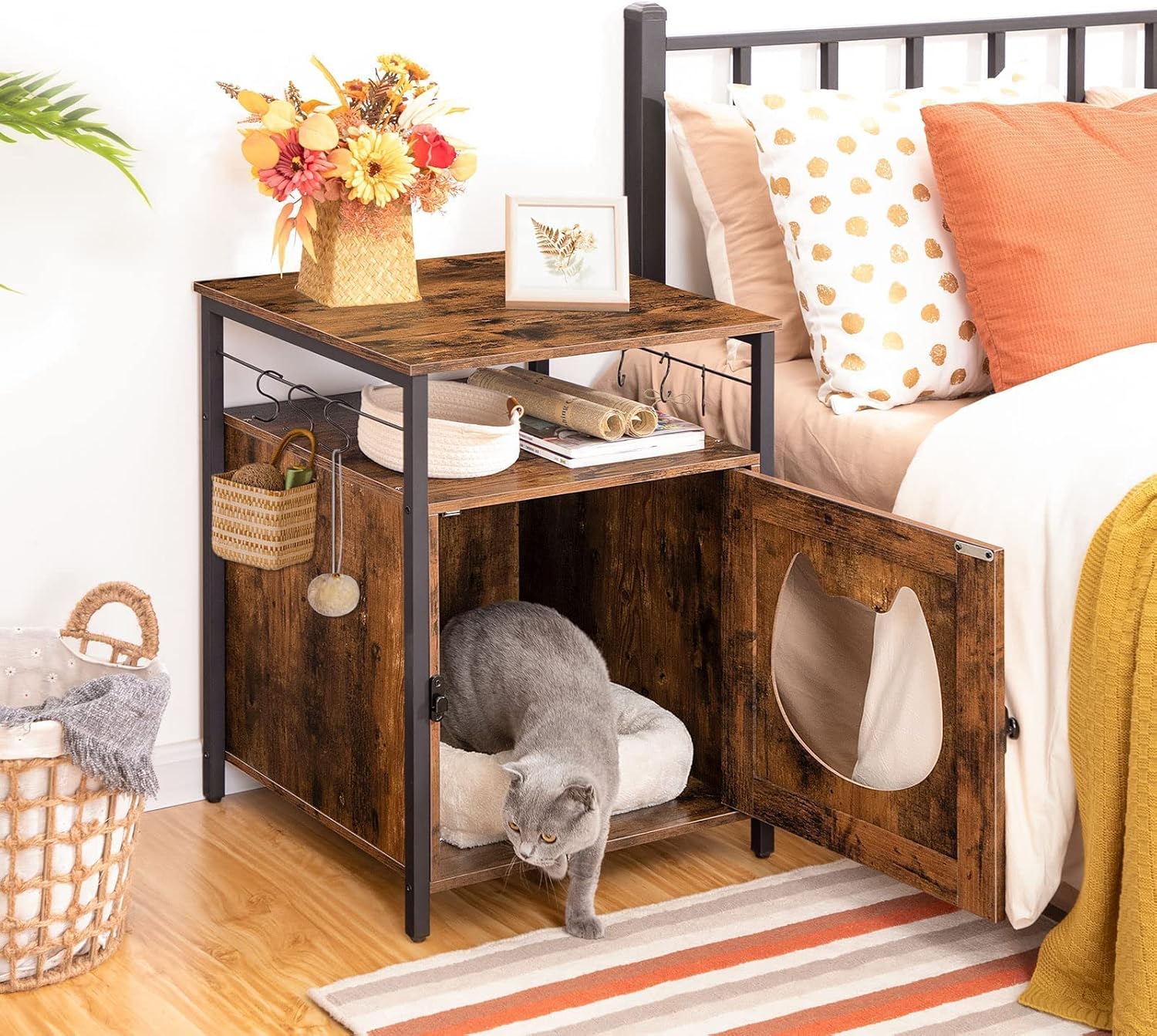 Thumbnail 1 de HOOBRO EBF05MW01: recinzione per lettiera nascosta con mobiletto e 6 ganci