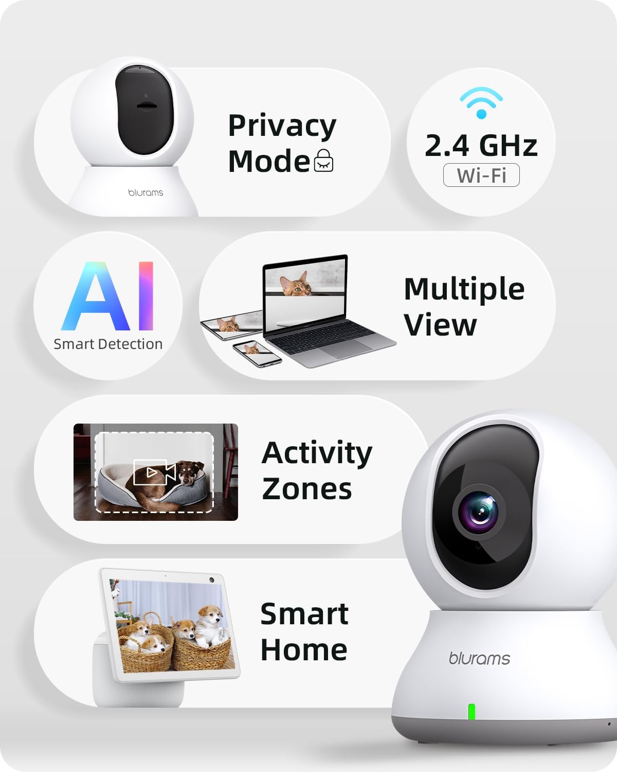 Thumbnail 5 de blurams A31 2K Security Camera, 360° Coverage and AI Motion Tracking