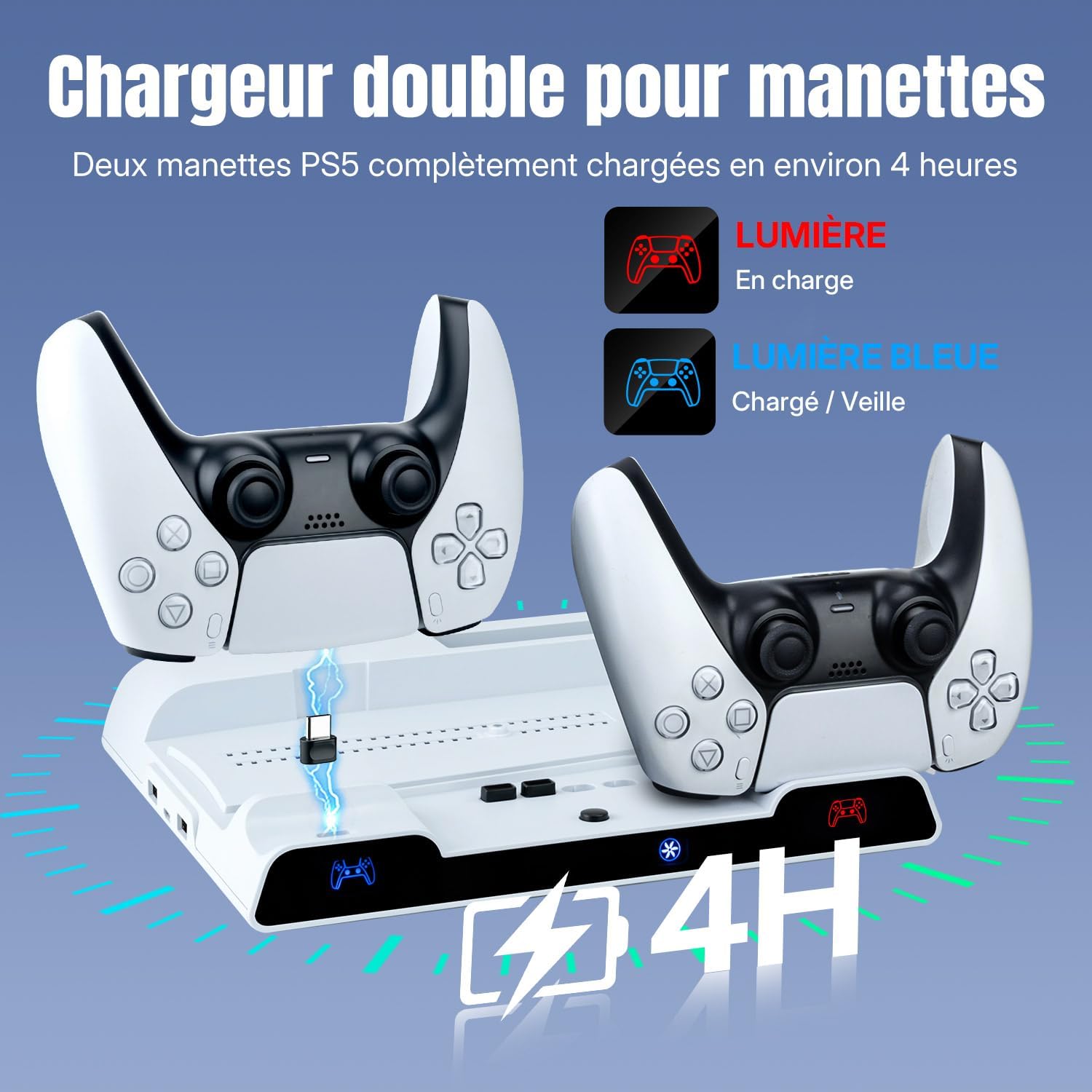 Thumbnail 4 de Wigearss Ventilateur station refroidissement PS5