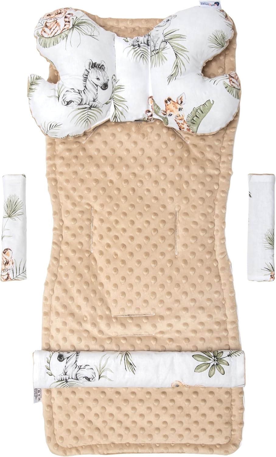 Thumbnail 1 de Medi Partners réducteur de siège poussette 78 x 35 cm double face minky/coton (Safari, beige)