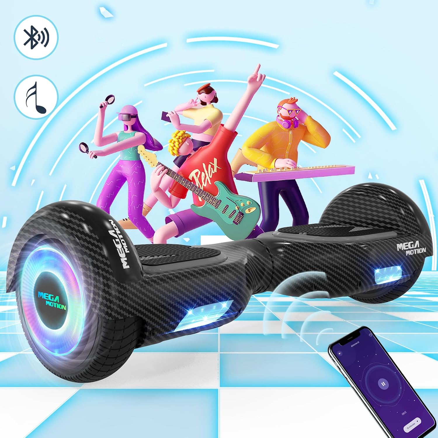 Thumbnail 2 de MEGA MOTION Hoverboard 6,5 Zoll mit Sitz 🛴
