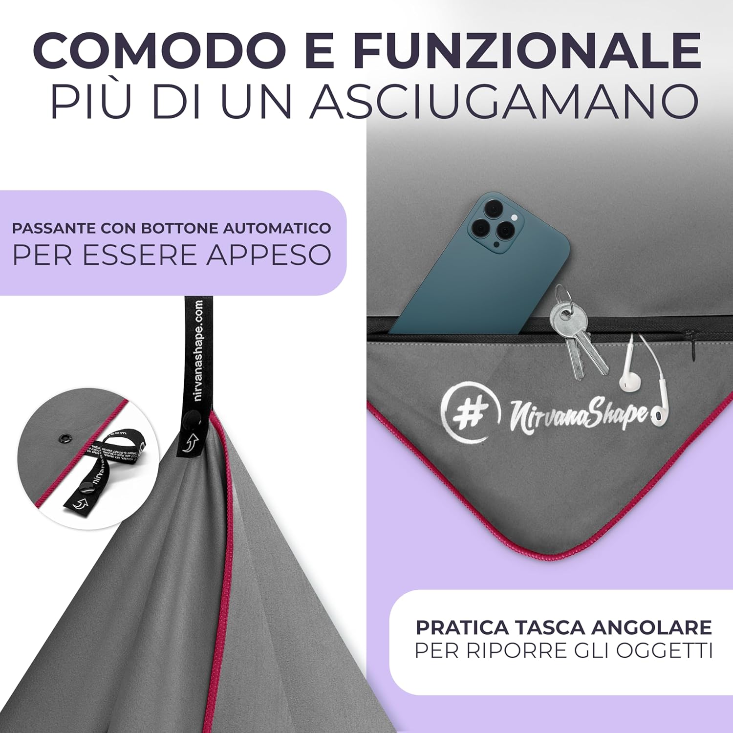 Thumbnail 3 de NirvanaShape Asciugamani in microfibra: assorbenti, leggeri e a asciugatura rapida