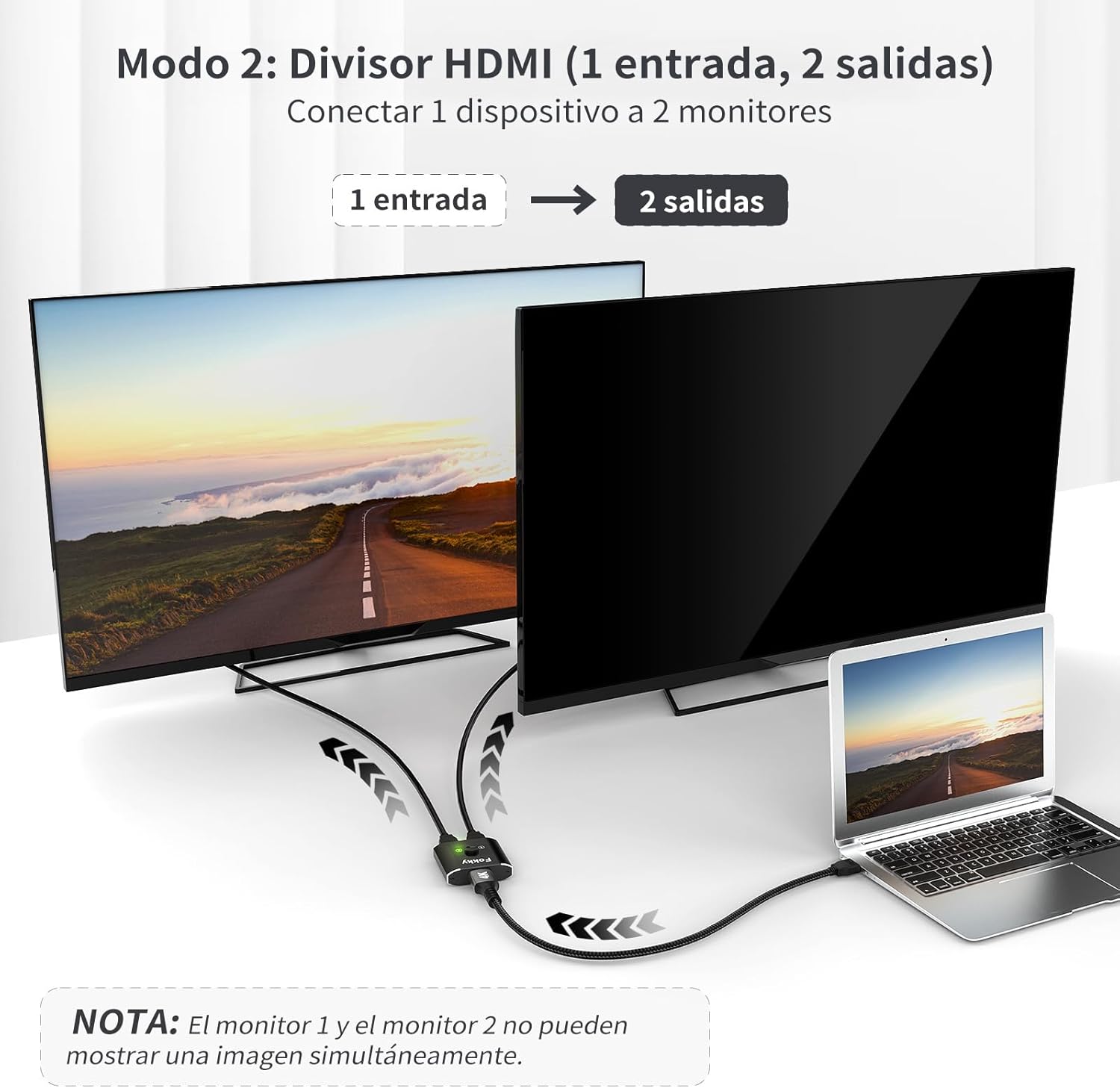 Detalle 2 de Fokky HDMI Switch 4K 60Hz conmutador bidireccional