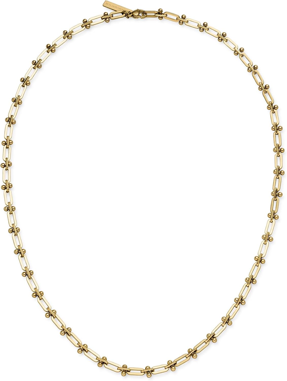 Detalle de LIEBESKIND BERLIN Halskette aus Edelstahl IP Gold – 50 cm, modernes, urbanes Design