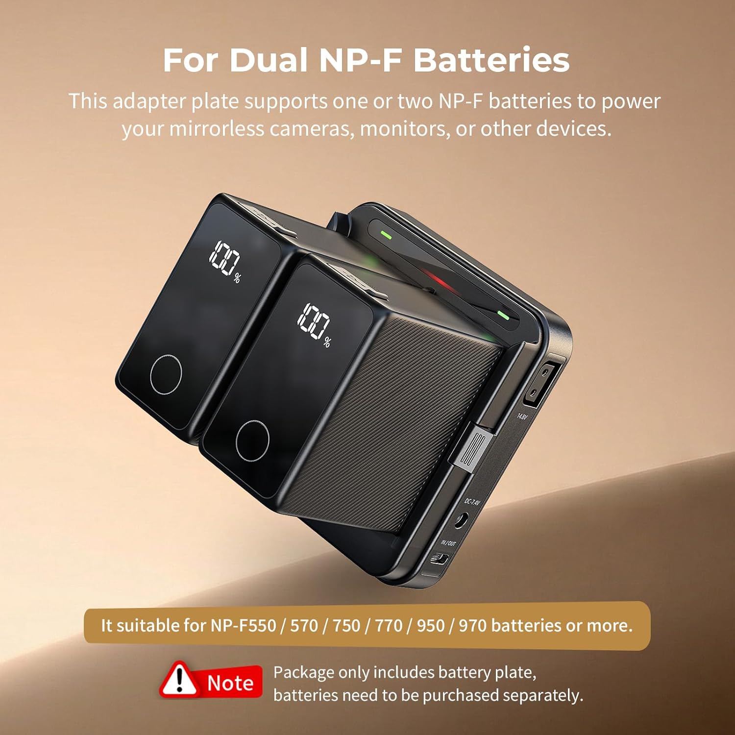 Detalle 2 de SMALLRIG Piastra doppia NP-F: alimentazione continua per fotocamere e monitor