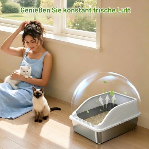 Thumbnail 9 de KISENG Edelstahl Katzentoilette XL – Schrägwand, Kratzfest, geruchsfrei