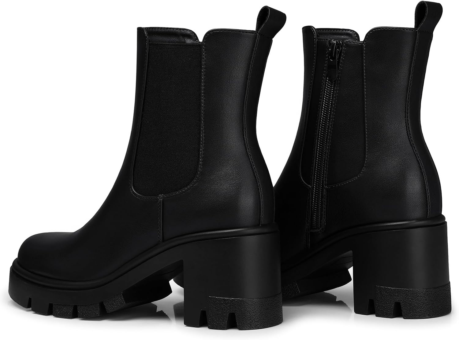 Detalle de CELLENZ Women's Chelsea Ankle Boots, 2.9-Inch Platform and Chunky Heel