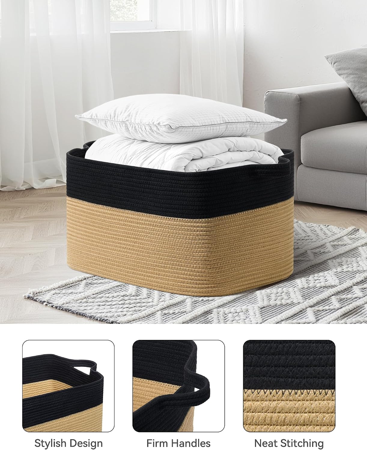 Detalle de MOLMO Large Woven Storage Basket 65L