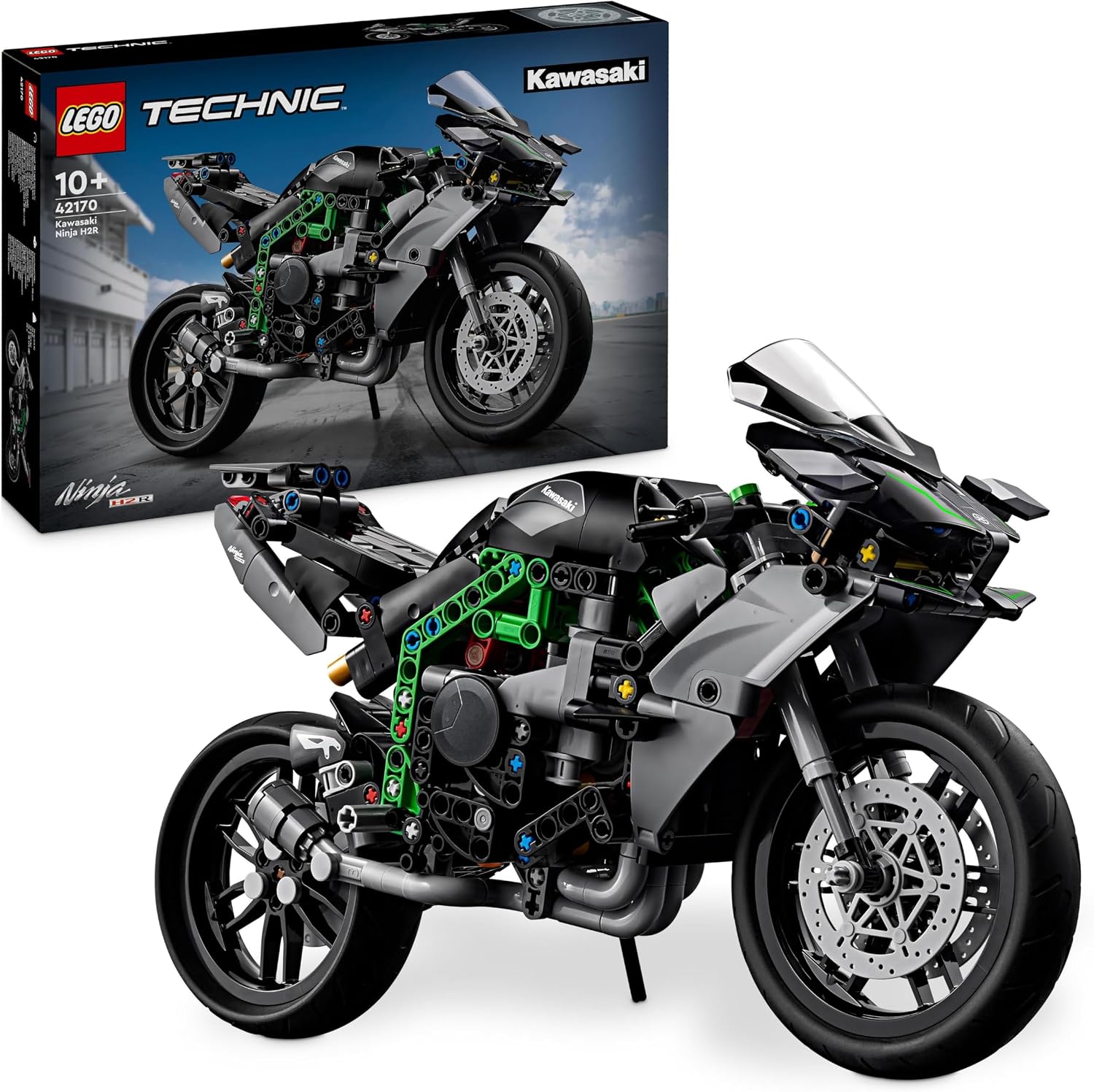 Detalle de LEGO Technic 42170 Moto Kawasaki Ninja H2R