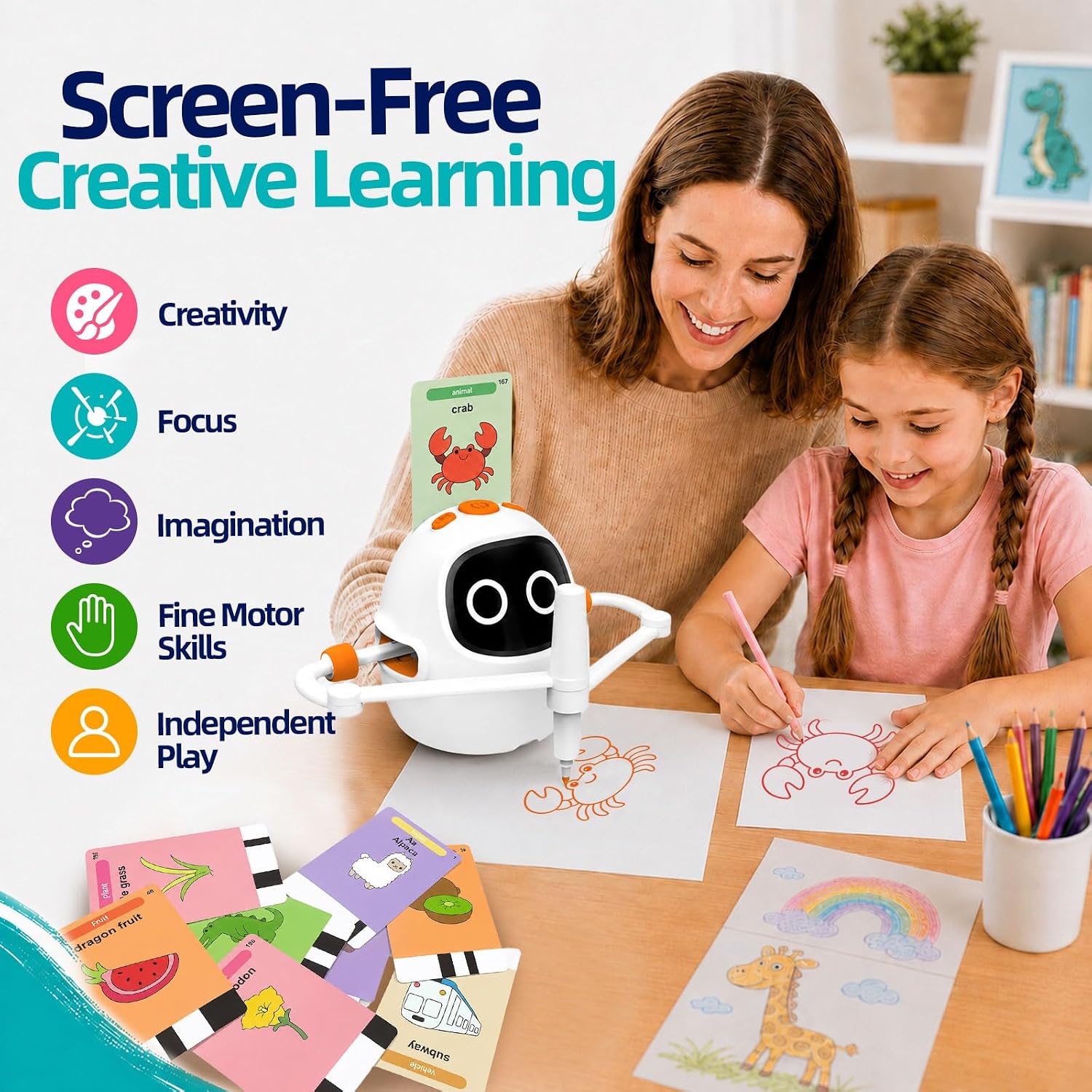 Thumbnail 4 de Drawing Robot for Kids with 214 Cards