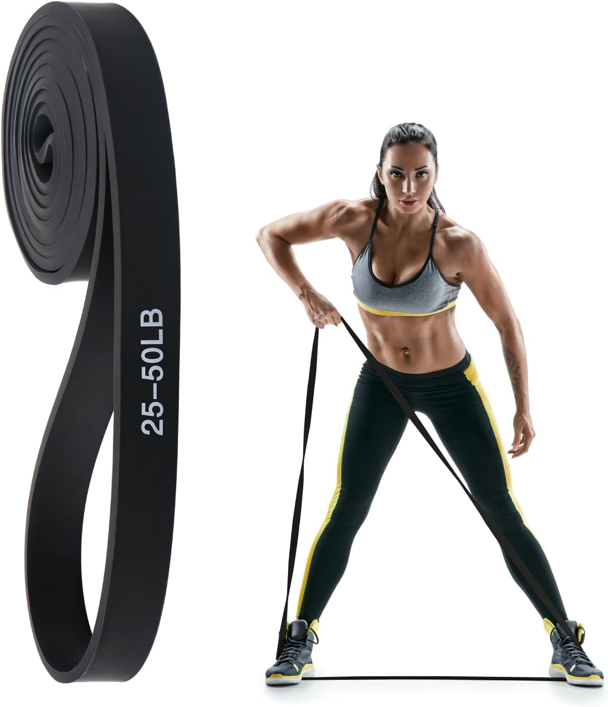 Detalle de JATEKA Elastici Fitness 15–100 LB in lattice (5 varianti) per palestra, pilates, yoga e crossfit