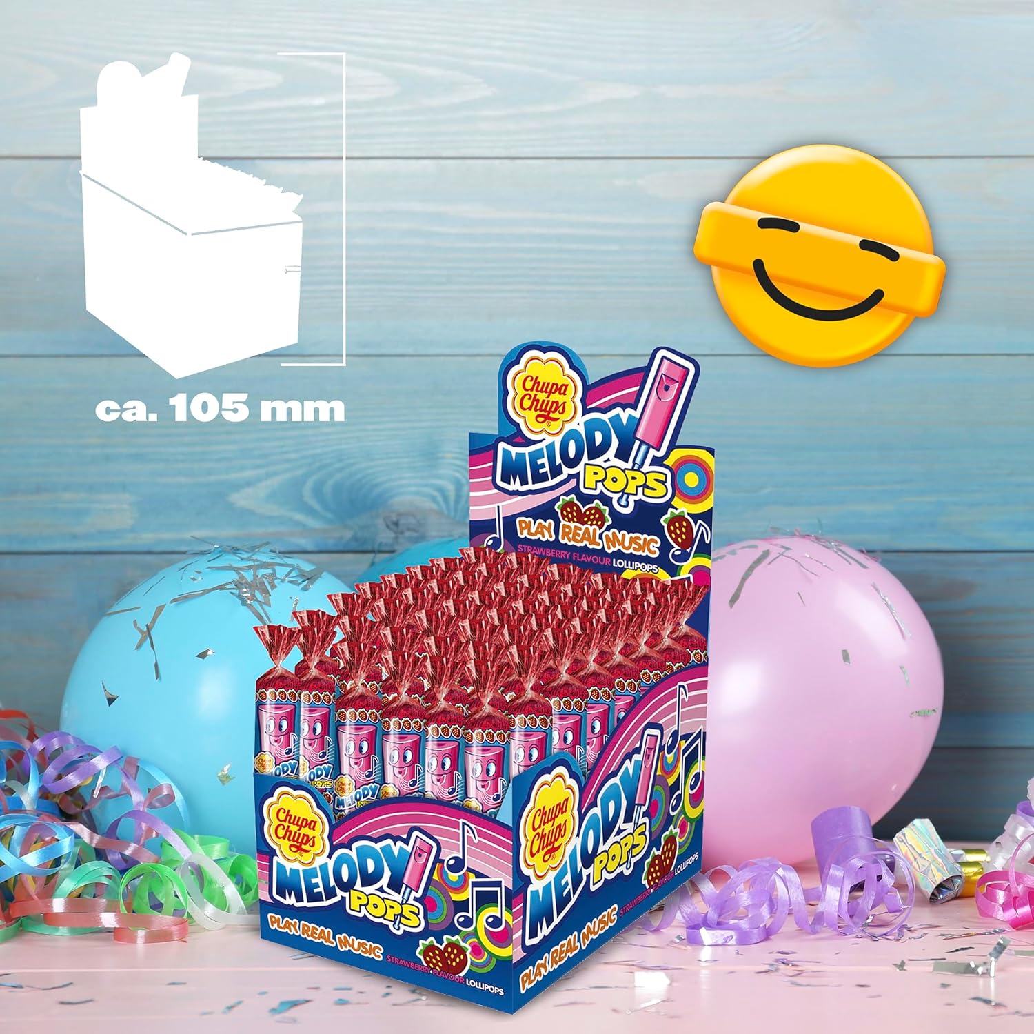 Thumbnail 2 de Chupa Chups Melody Pops Fischietto Fragola – Confezione da 48 Lecca Lecca Monoporzione