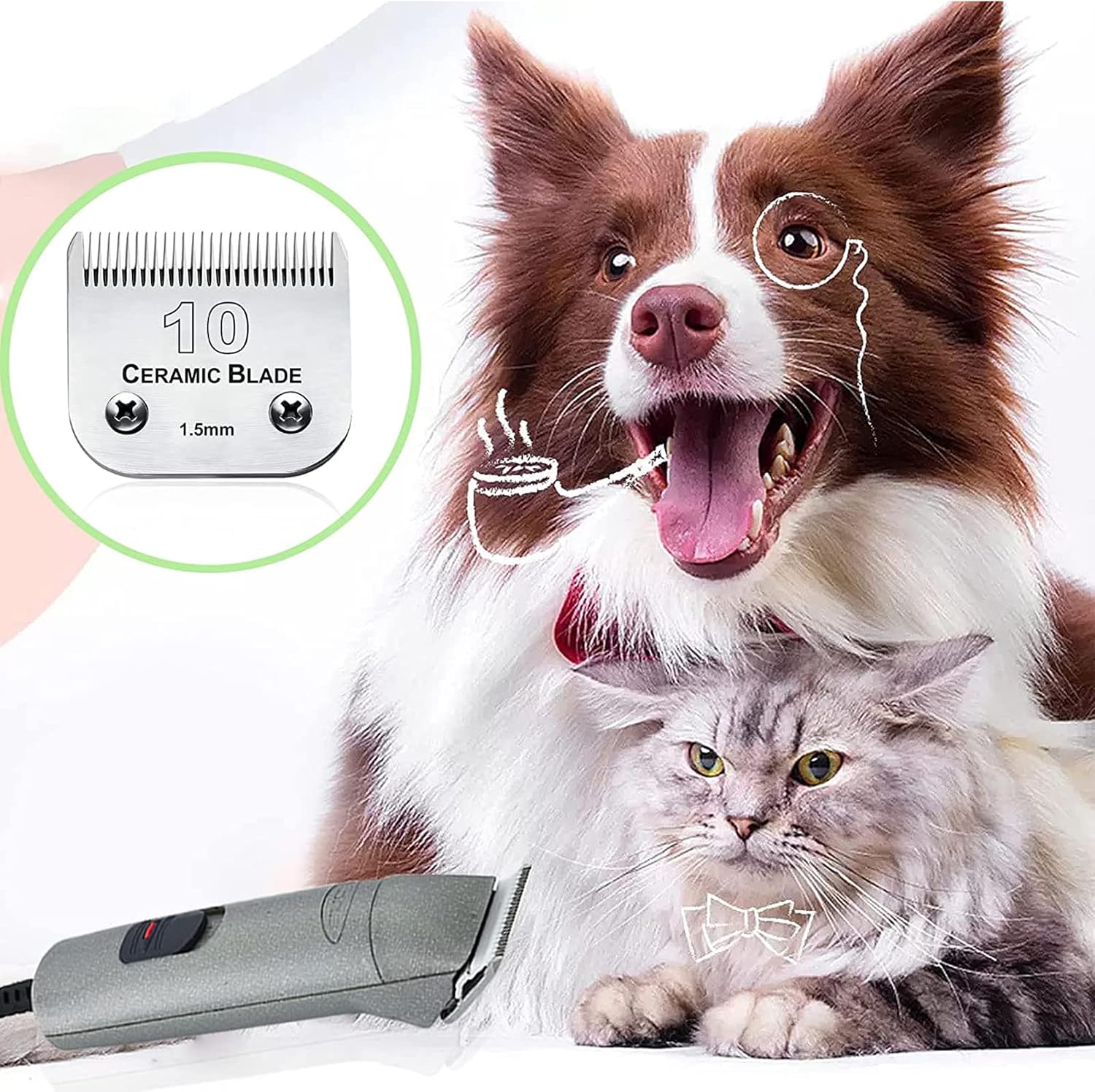 Thumbnail 6 de 3 Pack 10 Detachable Dog Clipper Replacement Blades (1.5mm) – ceramic movable blade for Andis & Oster A5 / Wahl KM series