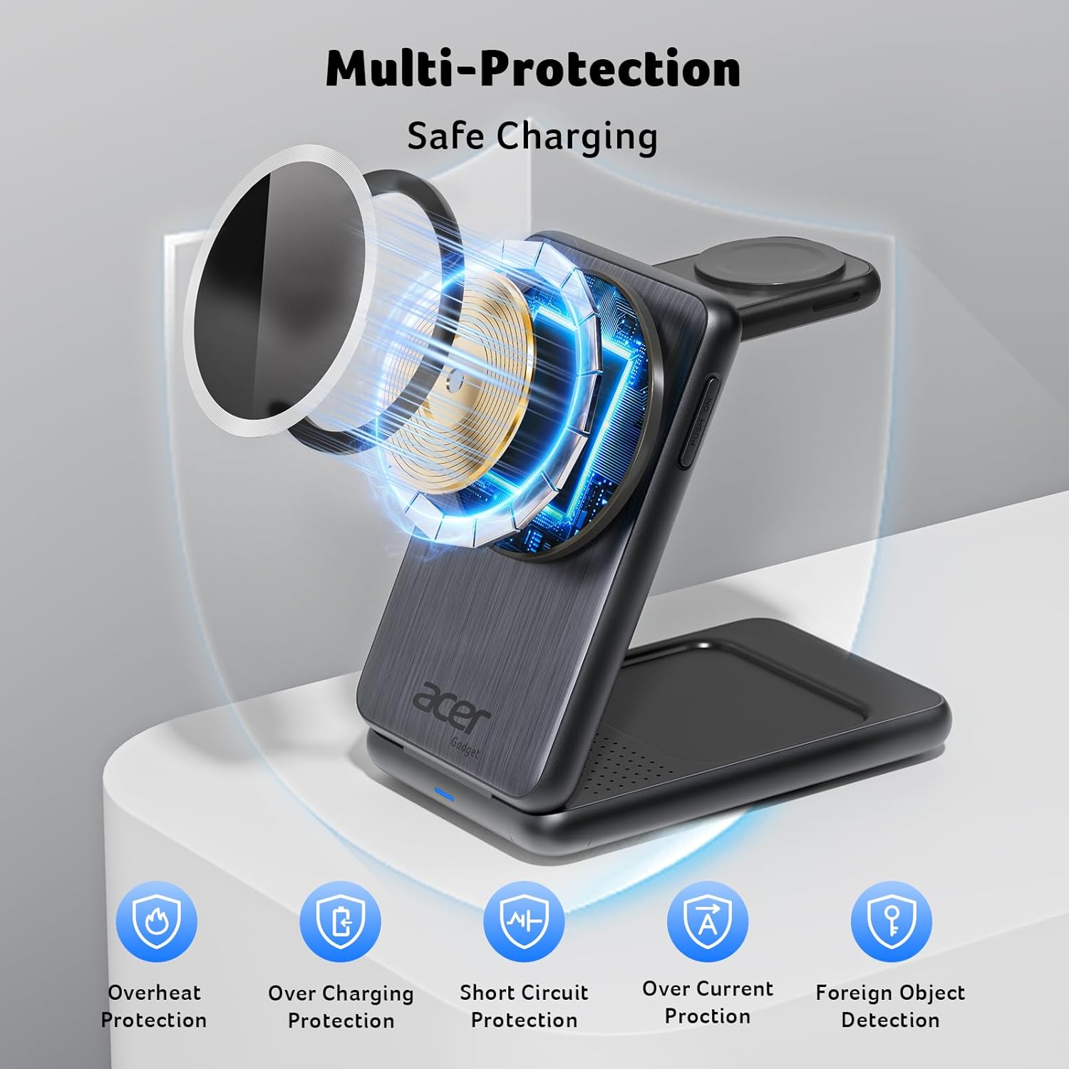 Thumbnail 3 de Acer 3-in-1 Charging Station 15W MagSafe for iPhone