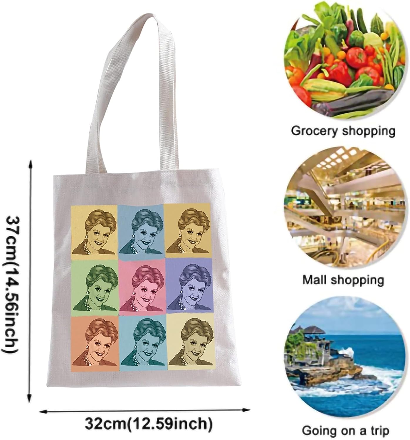 Detalle de AATOP Murder She Write Tote Bag — Jessca Fletcher Cabot Cove Gift for Murder Mystery Fans