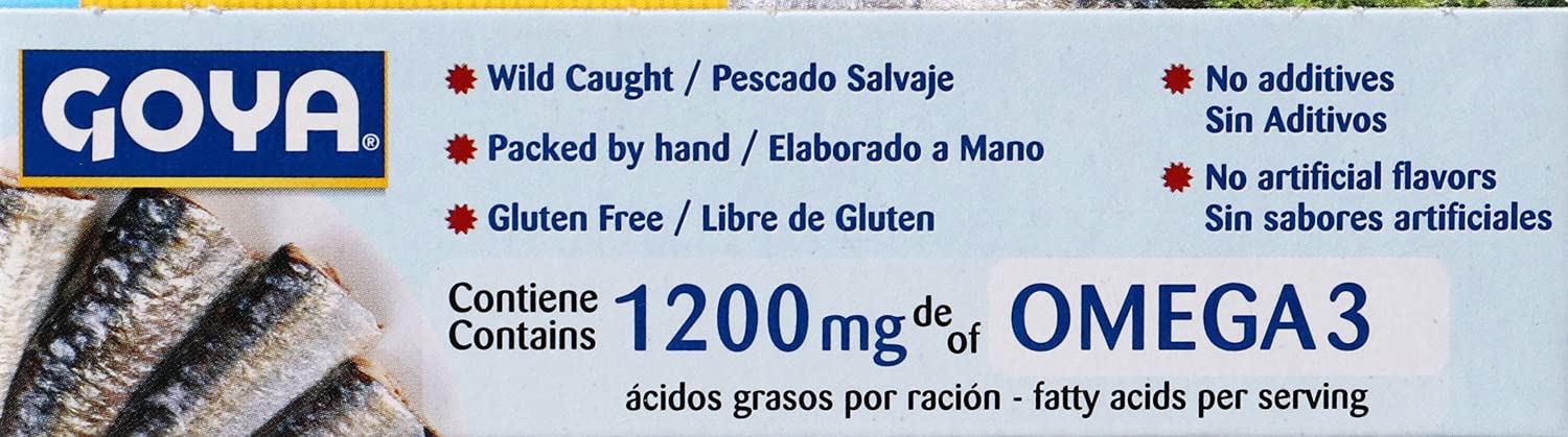 Detalle 1 de Goya Foods Premium Sardines in Olive Oil, 4.25-Ounce Cans, Pack of 25