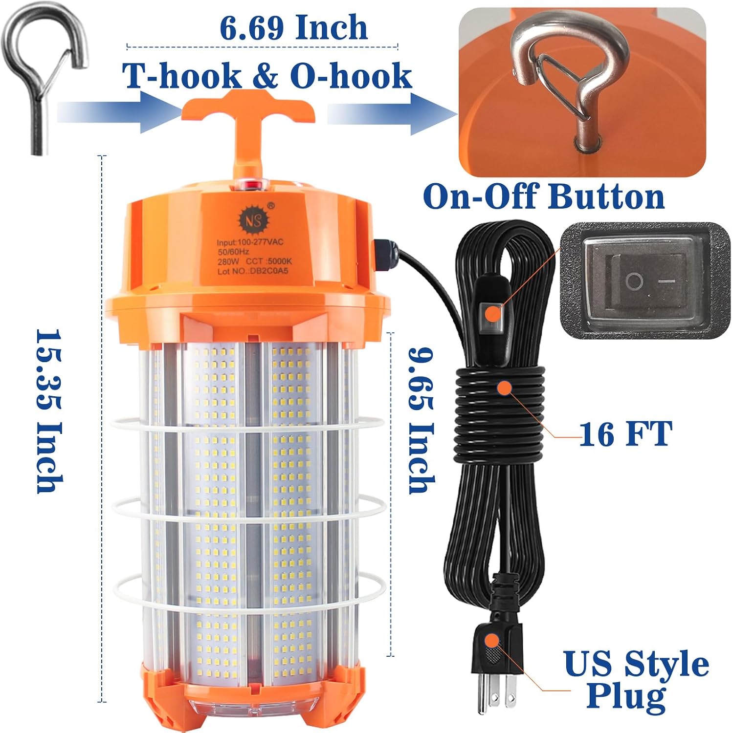 Detalle 2 de NS 280 280W LED Work Light, 42,000 Lumens, 5000K Daylight