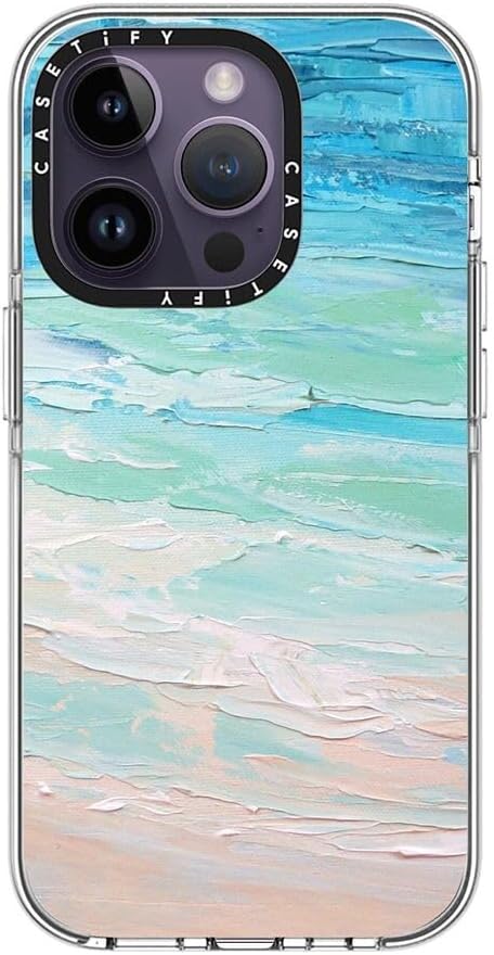 Thumbnail 1 de CASETiFY Clear iPhone 14 Pro Case (Ocean Tides) — Not Yellowing, 6.6 ft Drop Protection, MagSafe Compatible