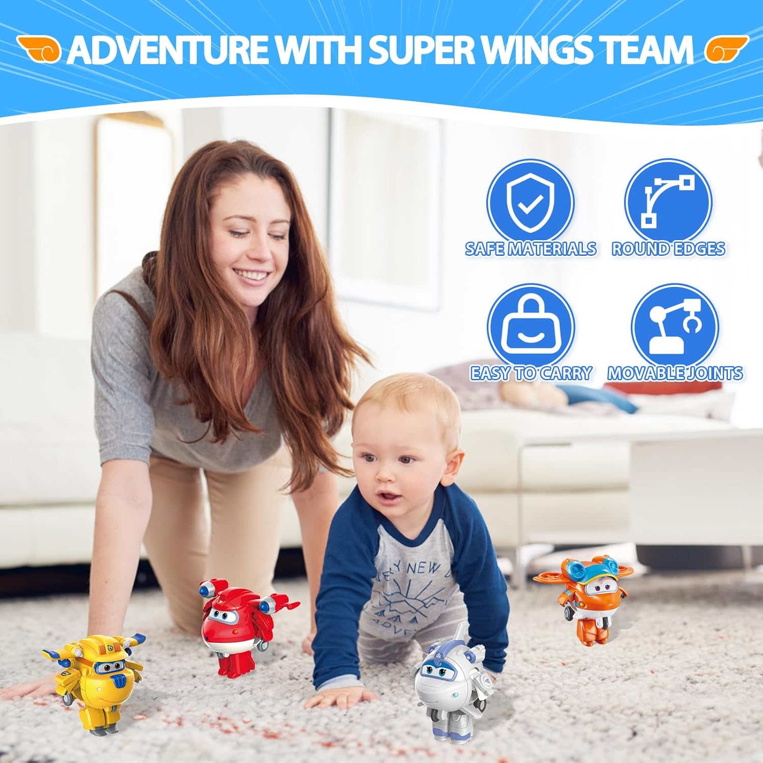 Detalle de Super Wings 2" Verwandlungsspielzeug 4er Pack mit Supercharged Jett, Donnie, Astra & Sunny