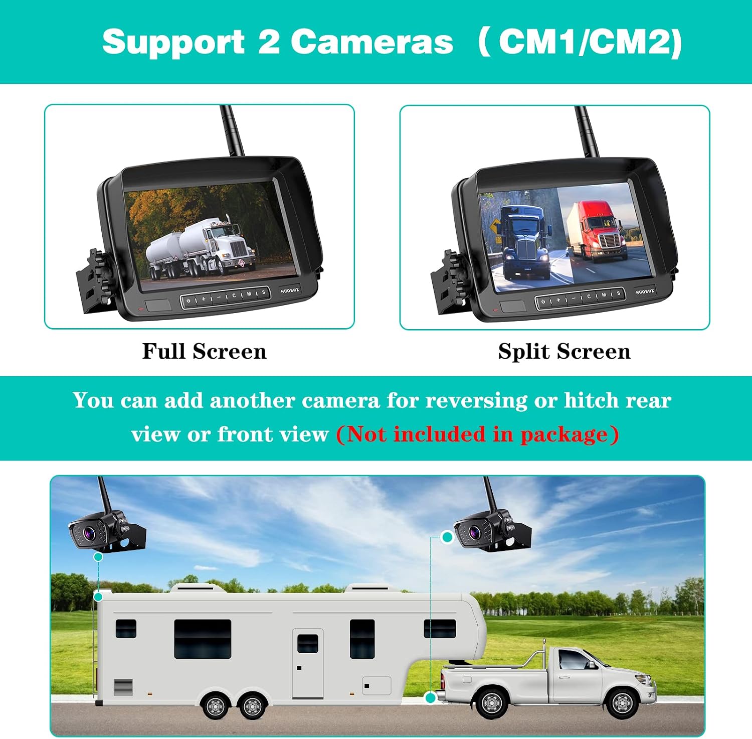Thumbnail 4 de Nuoenx Wireless Backup Camera 7" Monitor for RVs