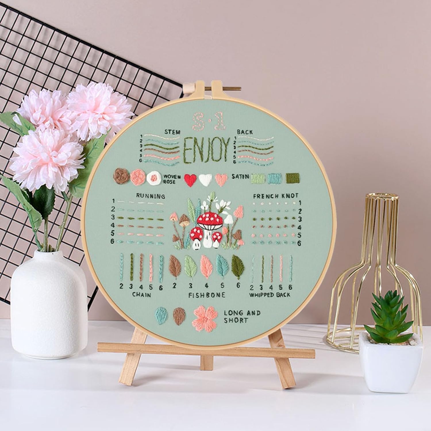 Thumbnail 4 de 3 Sets Embroidery Stitch Practice Kit for Beginners – Absolute Starter Kit for All Ages